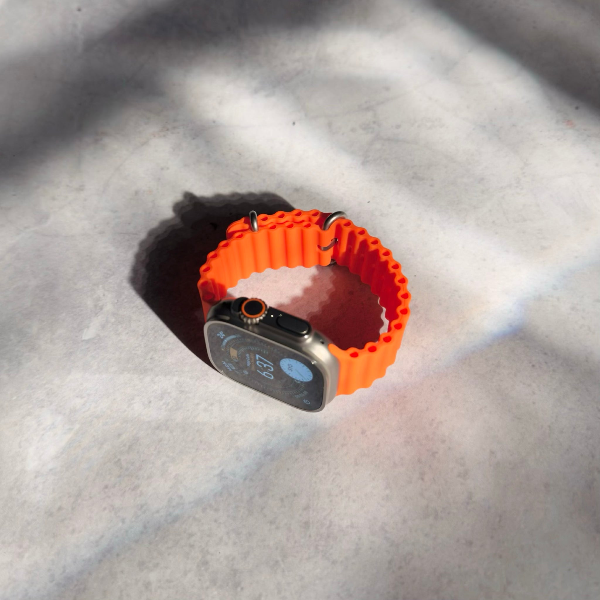 Apple Watch Ultra with Orange Ocean Band
