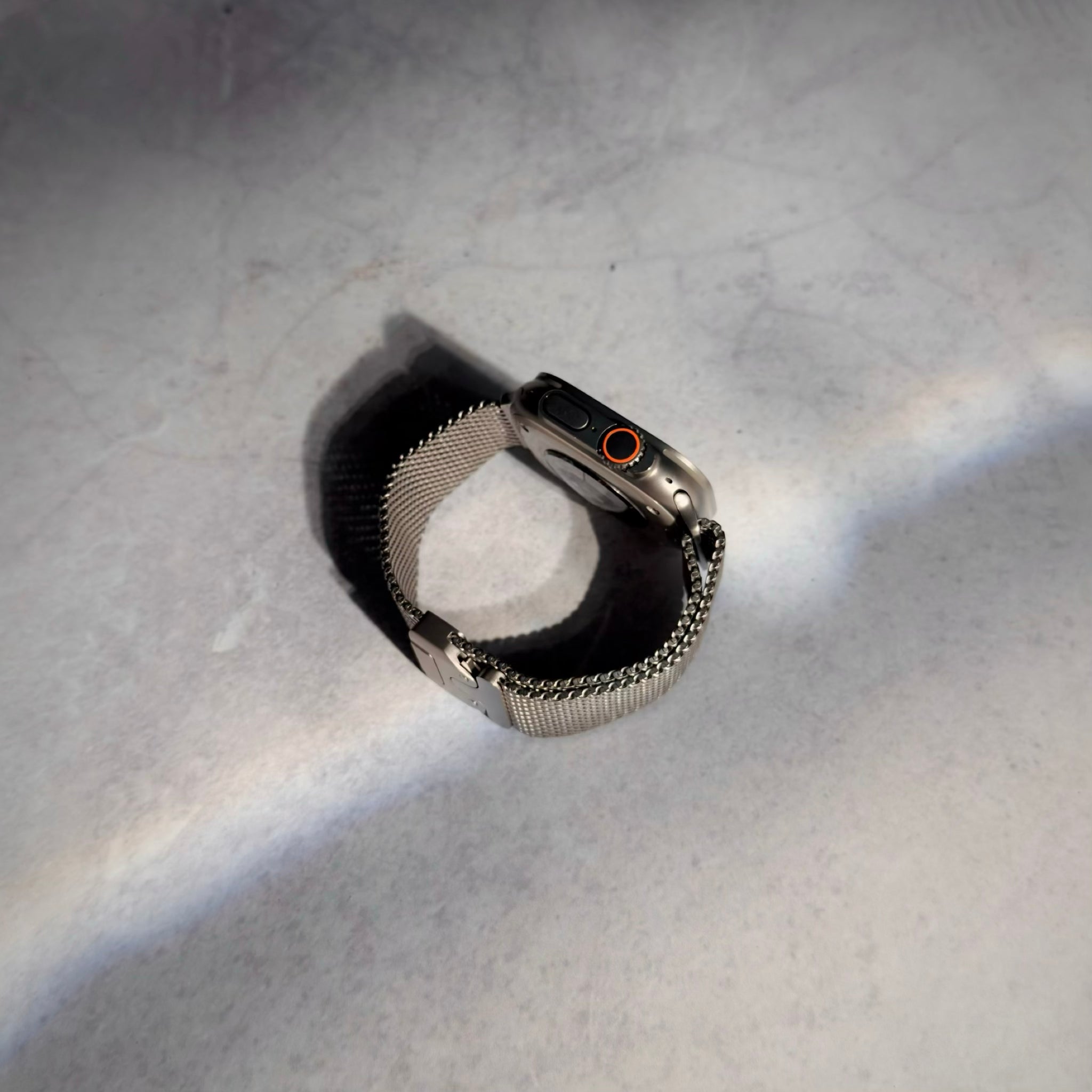 Natural Titanium Milanese Loop back view